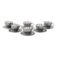 Set of stainless steel cups, Italian design, 1980s, production: Italy