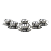 Set of stainless steel cups, Italian design, 1980s, production: Italy