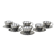 Set of stainless steel cups, Italian design, 1980s, production: Italy