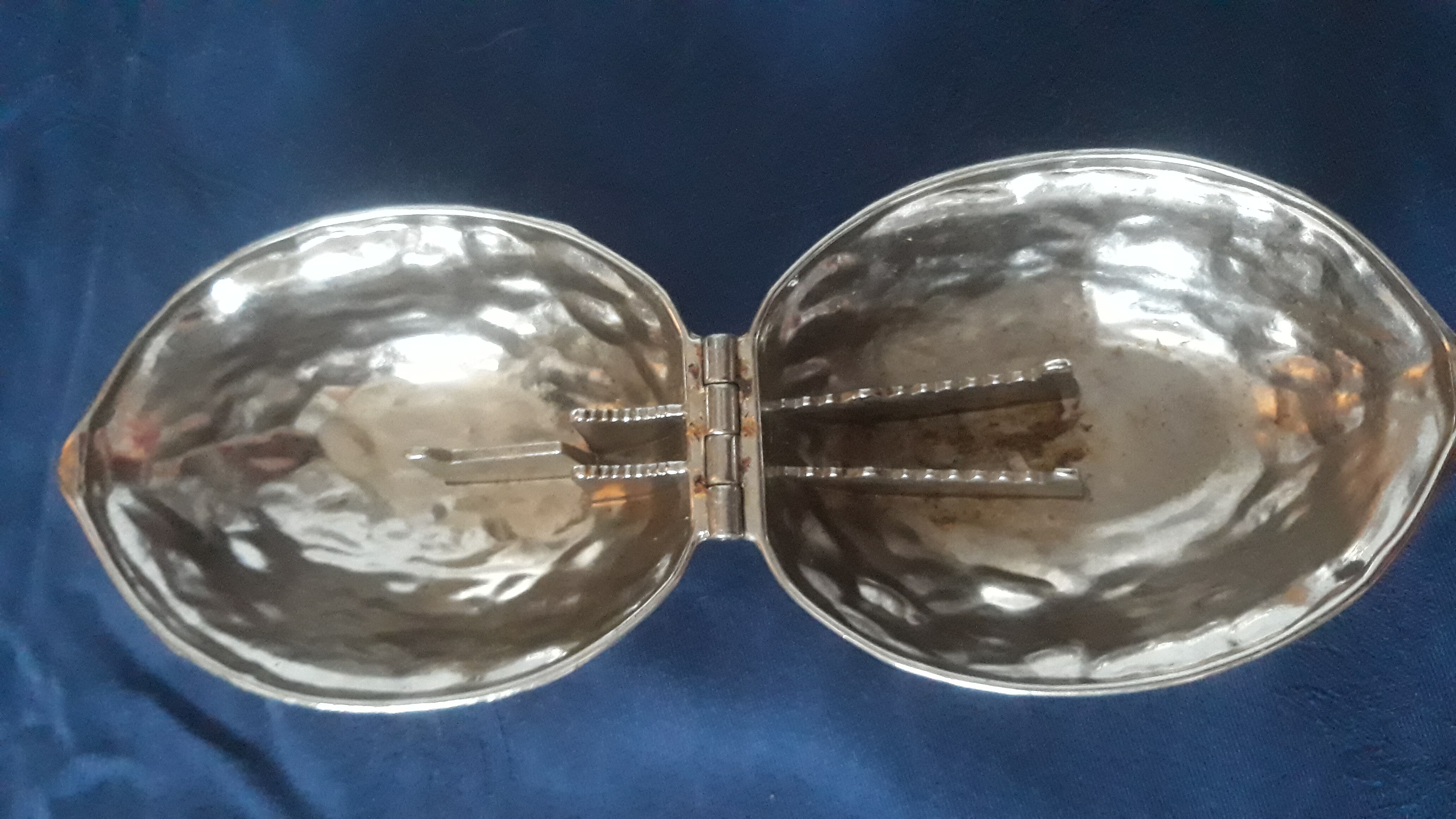 Vintage silver metal nut cracker