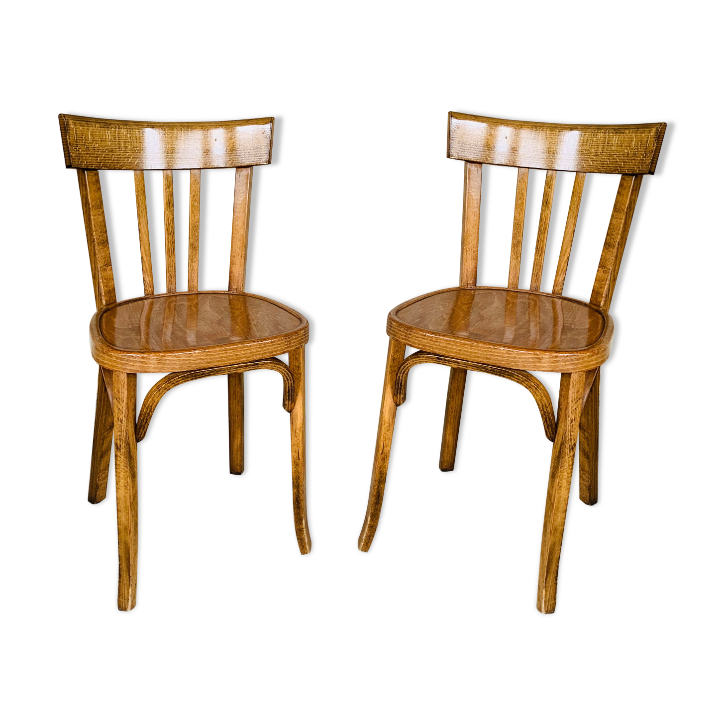 Pair of bistro chairs #43 by Baumann, circa 40/50