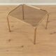 70s Side Table, gold metal frame with glass top