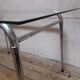 Desk table 120x76cm chrome metal and glass