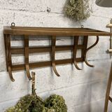 curved wooden coat rack/shelf