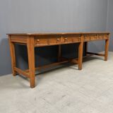 Large antique drapery fabric table