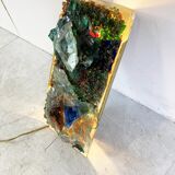 Vintage brutalist glass wall lamp 1960s