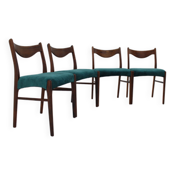 1960s Arne Wahl Iversen Set of Four Dining Chairs for Glyngøre Stolefabrik, Denmark