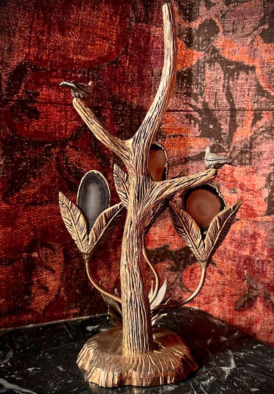 Bronze and agate sculpture