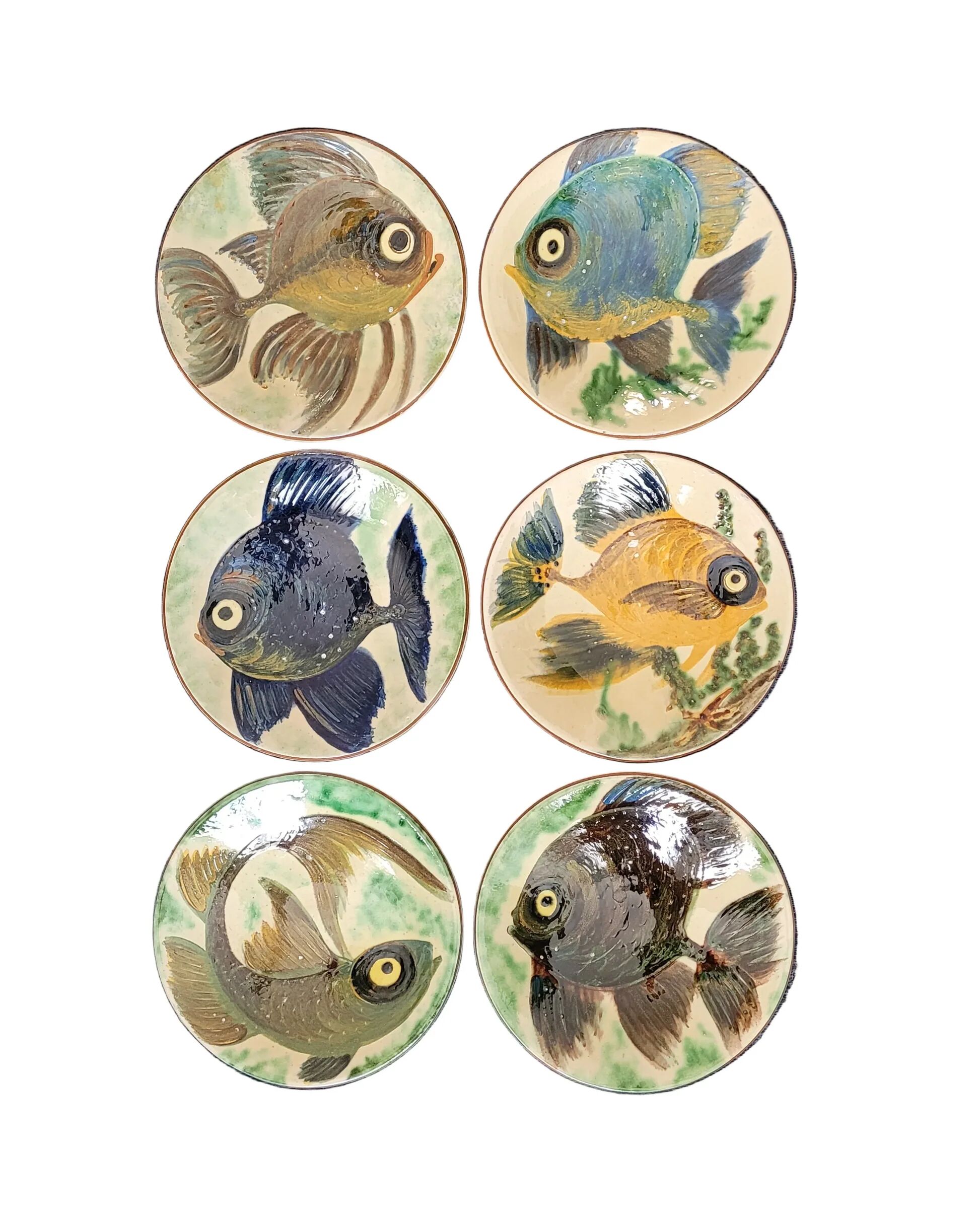 Série de 6 assiettes Puigdemont motifs poissons