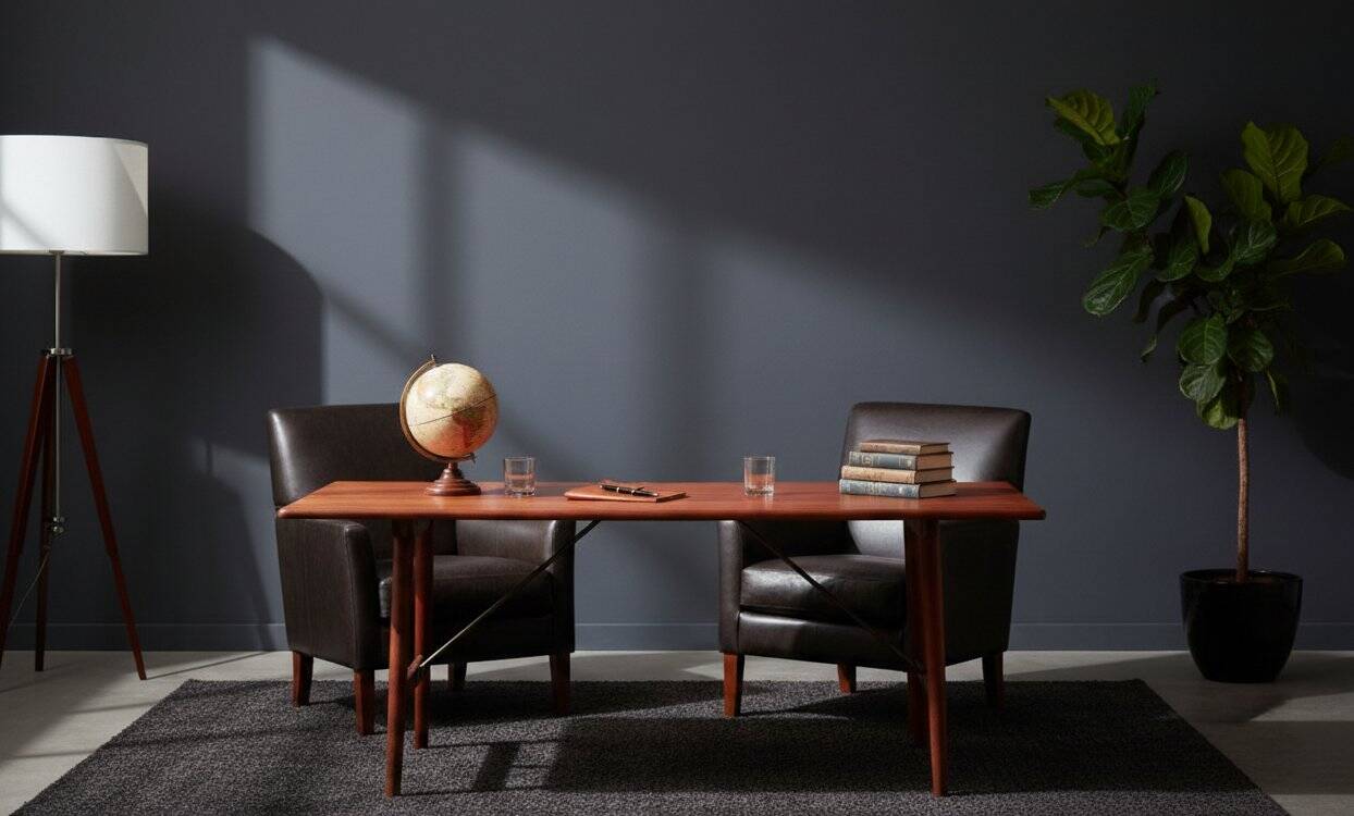 Table de Chasse avec Pieds Croisés par Erhard Rasmussen, Norvège, 1960s