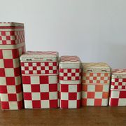 Old metal spice boxes Family counter