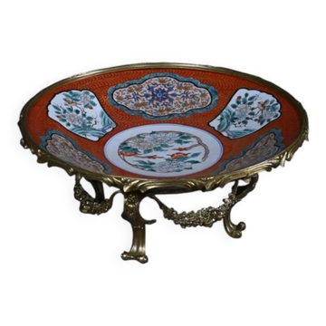 Large Imari porcelain bowl with bronze mount, Japan – late 19th century
