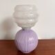 Vintage ceramic and glass bedside lamp pair