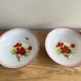 Enamelled dishes vintage flowers