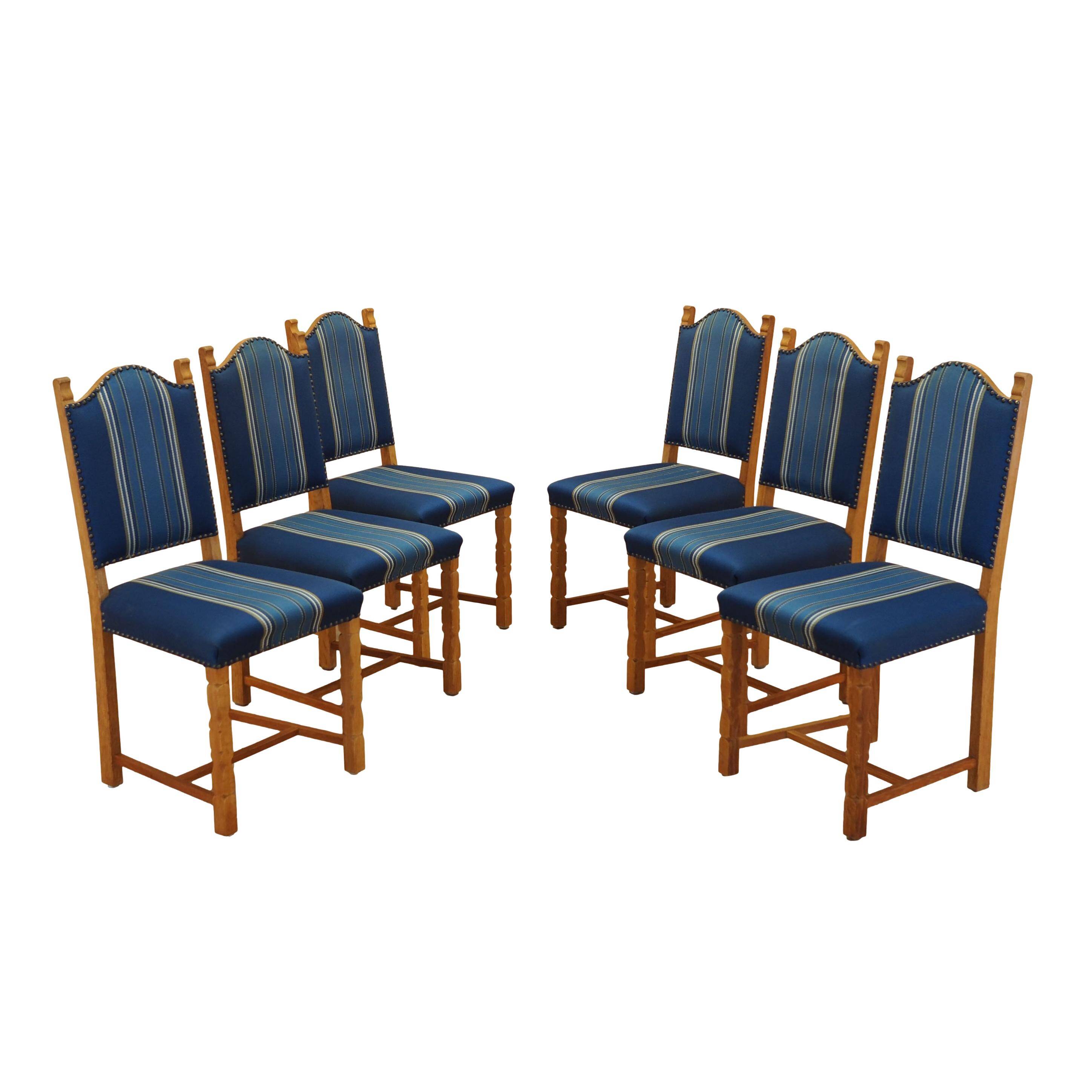 Set of six oak chairs, Danish design, 1960s, designer: Henning Kjærnulf