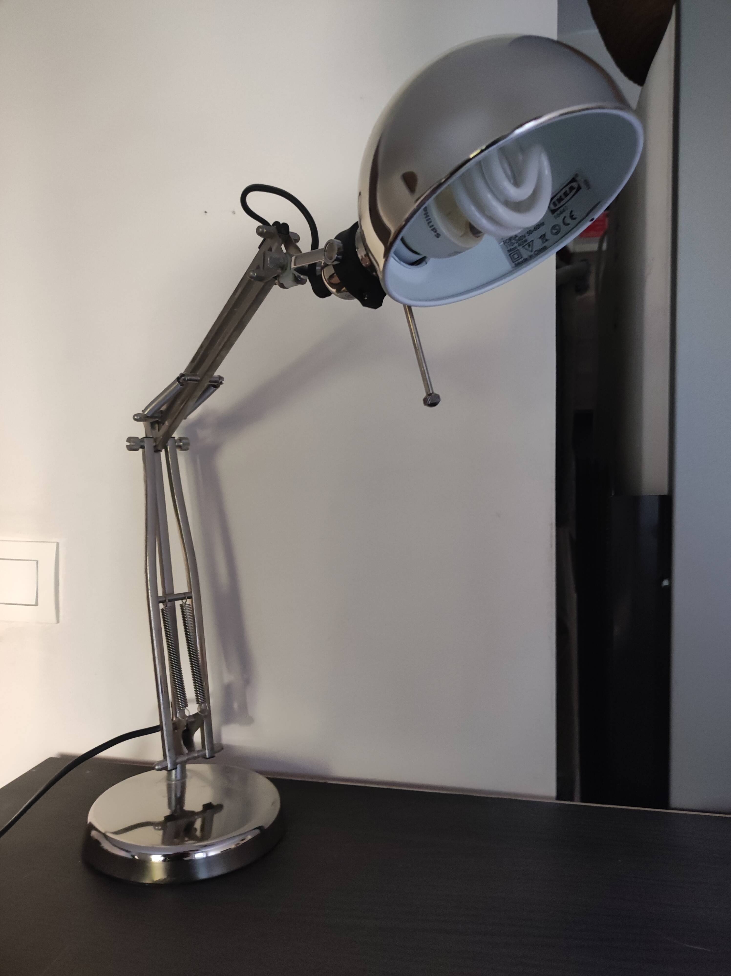 Articulated desk lamp chrome metal workshop style