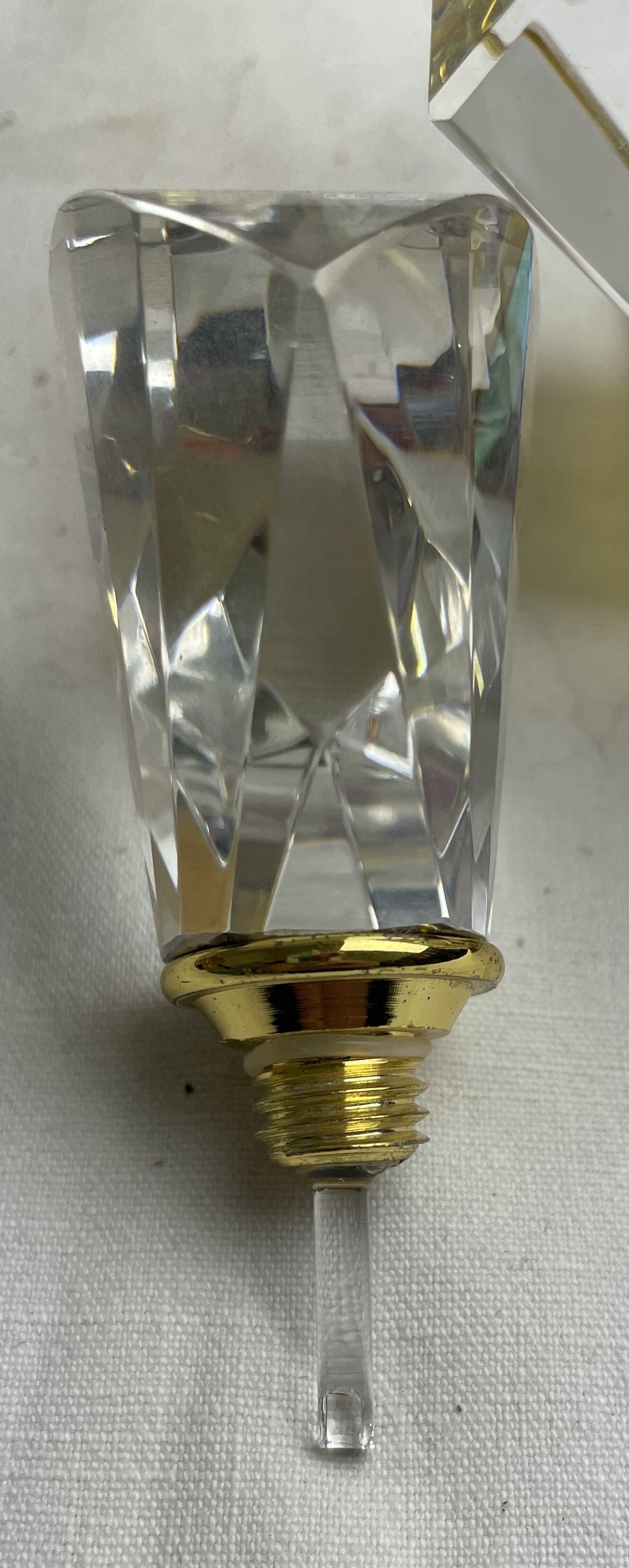 Empty art deco perfume bottle in amber crystal