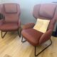 Set of 2 burgundy armchairs