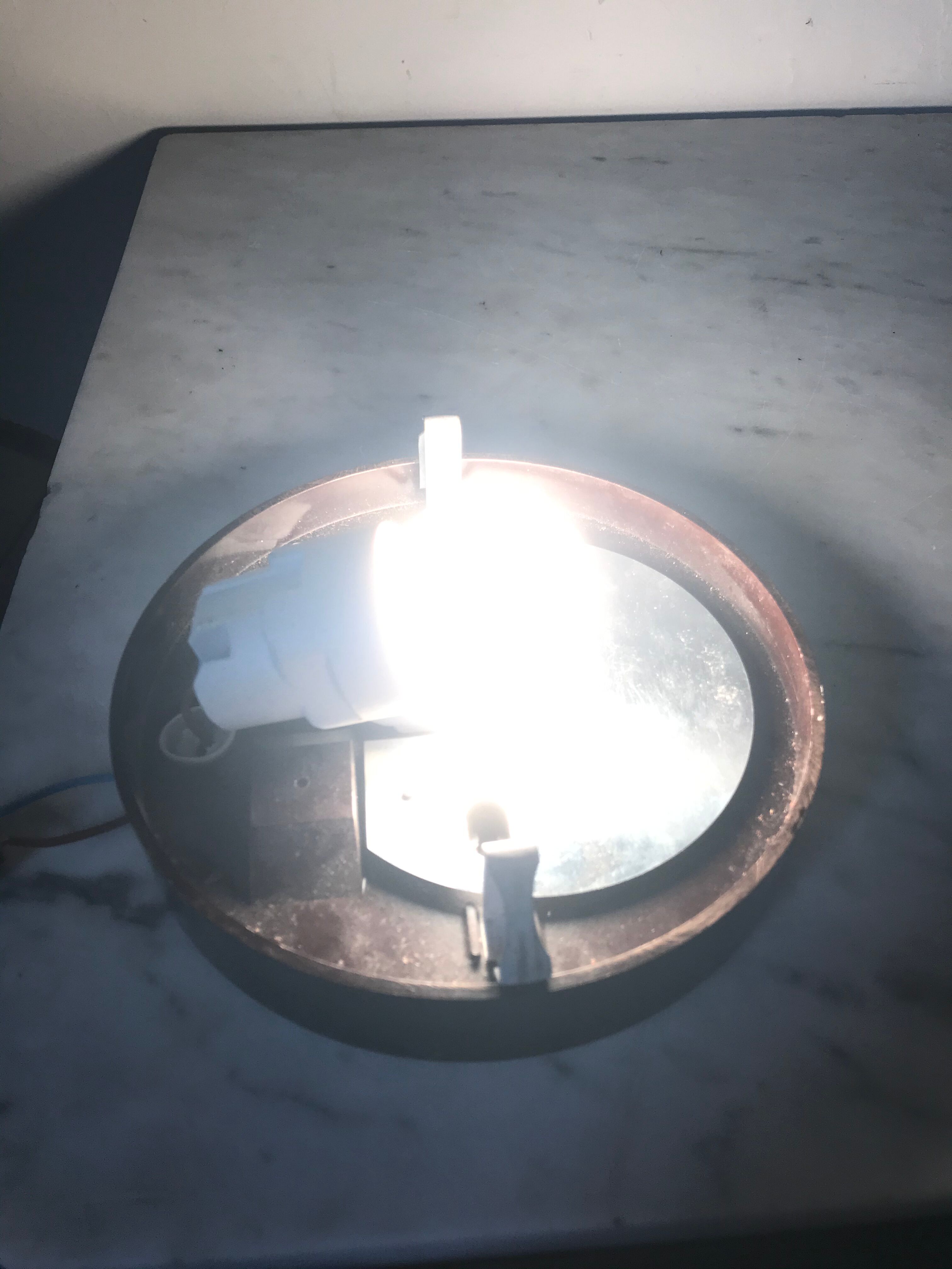 Amber moulded glass ceiling lighten circa 1960