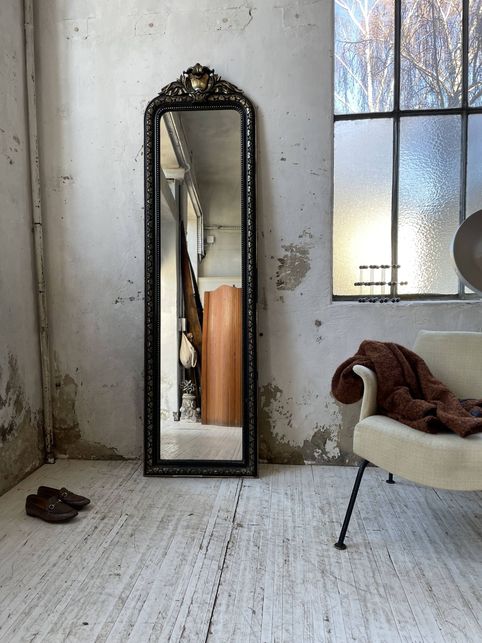 Miroir XXL blanc Louis Philippe 2m