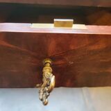 Side table with drawer and leather top