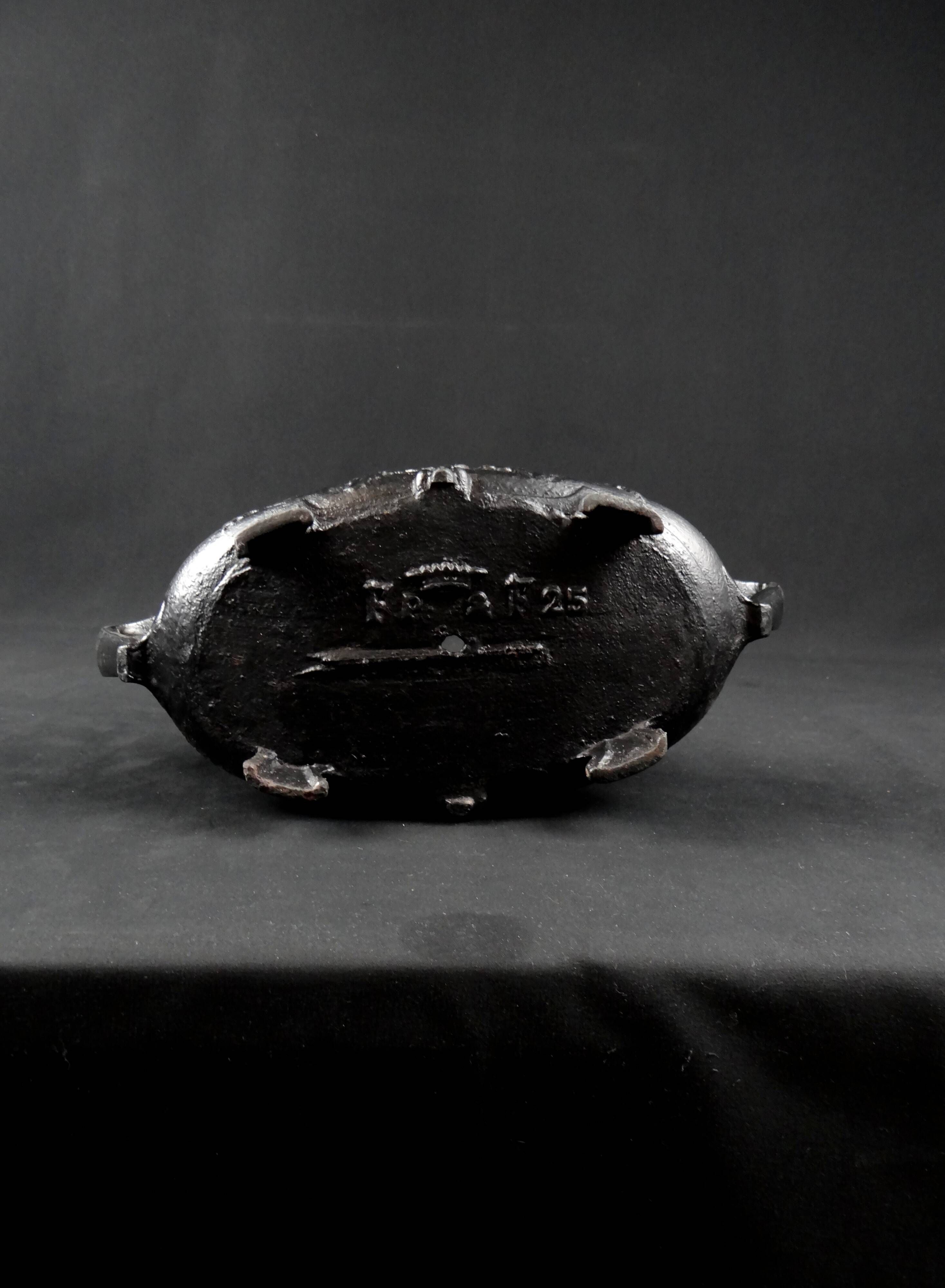 Antique black cast iron planter from the Art Nouveau period, late 19th century
