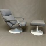 F142 swivel armchair with foot stool by Geoffrey Harcourt for Artifort 1960