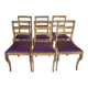 6 Louis Philippe solid wood chairs with leather seats
