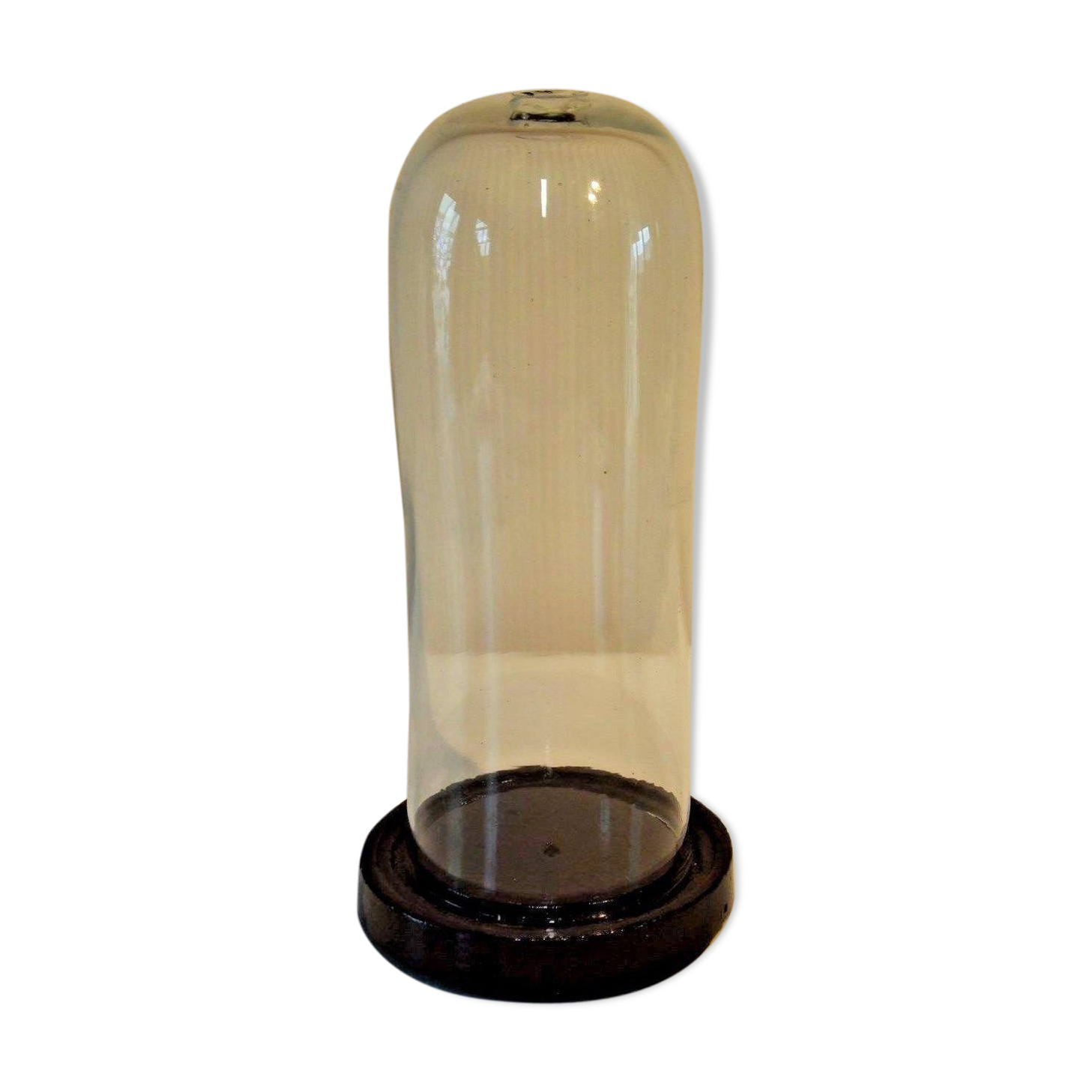 Support en bois avec globe en verre