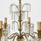 Candlestick Waterfall mid century brass and Crystal 1950 s