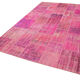 Handwoven oriental overdyed 202 cm x 303 cm pink patchwork rug