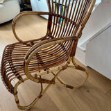 Chaise en rotin vintage