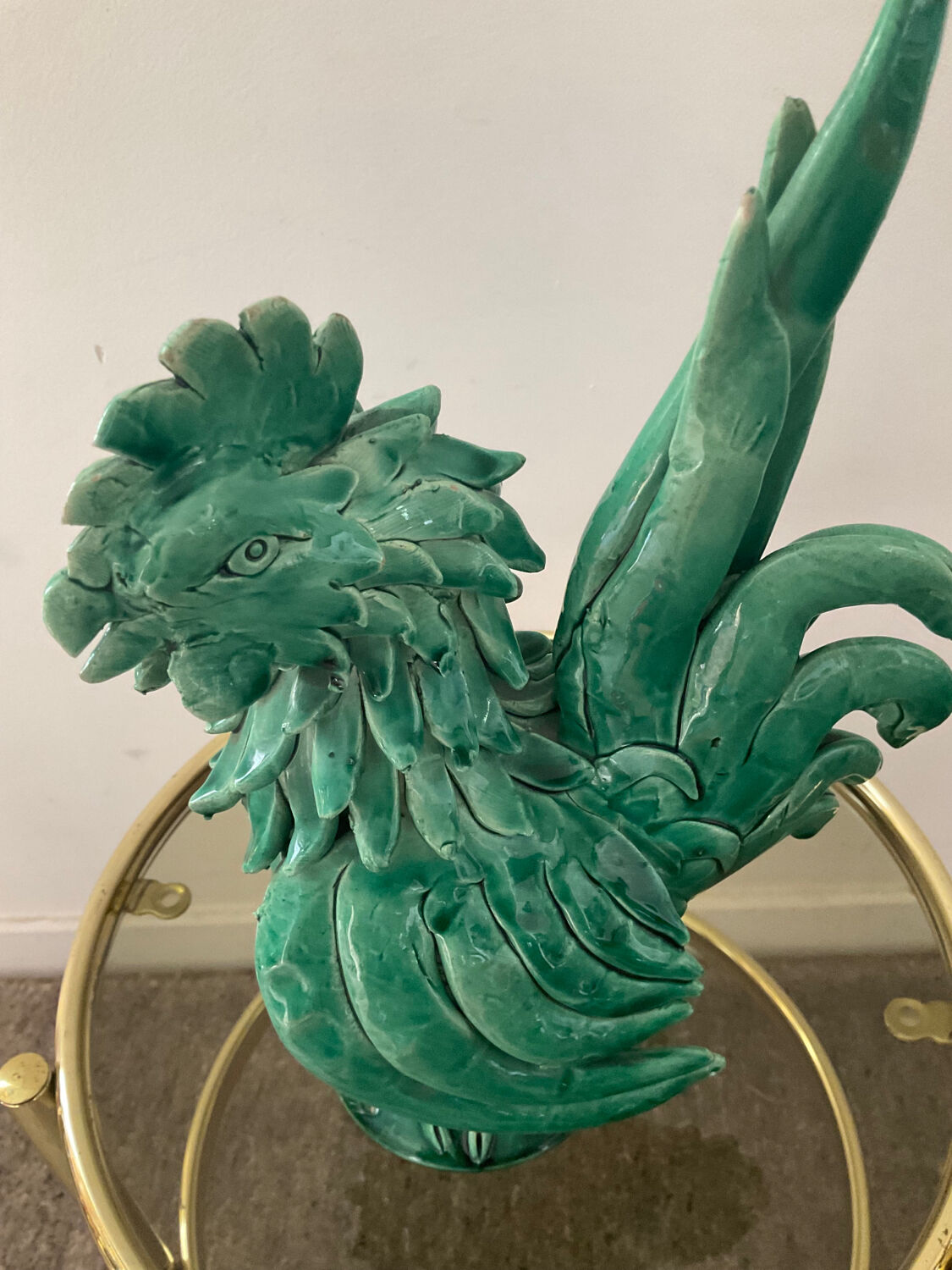 Vintage enamelled ceramic rooster