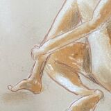 Signed pastel painting female portrait "sunlight"