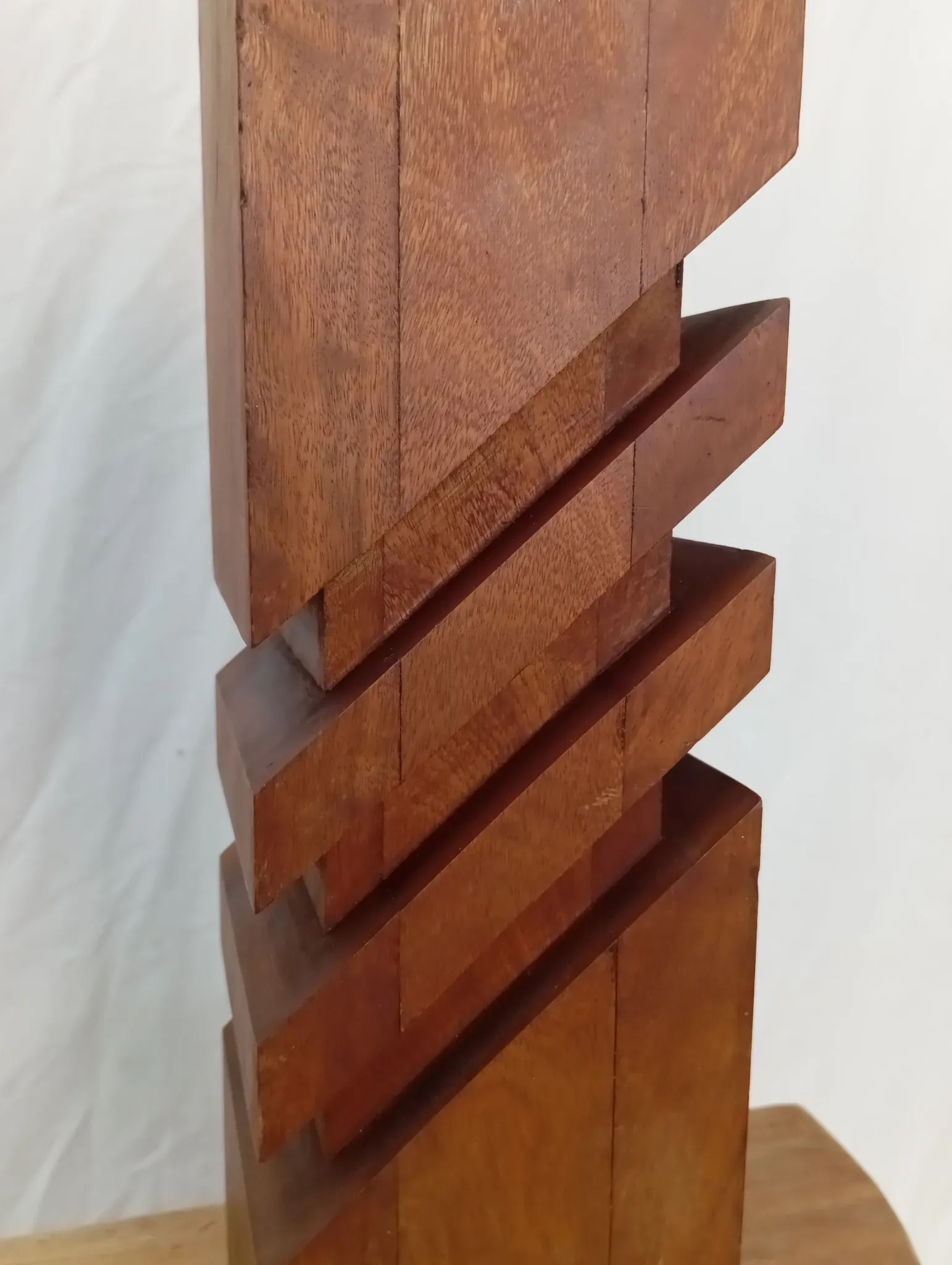 1970s lamp, solid mahogany, graphic design