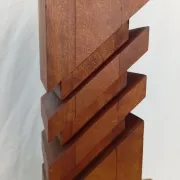 1970s lamp, solid mahogany, graphic design