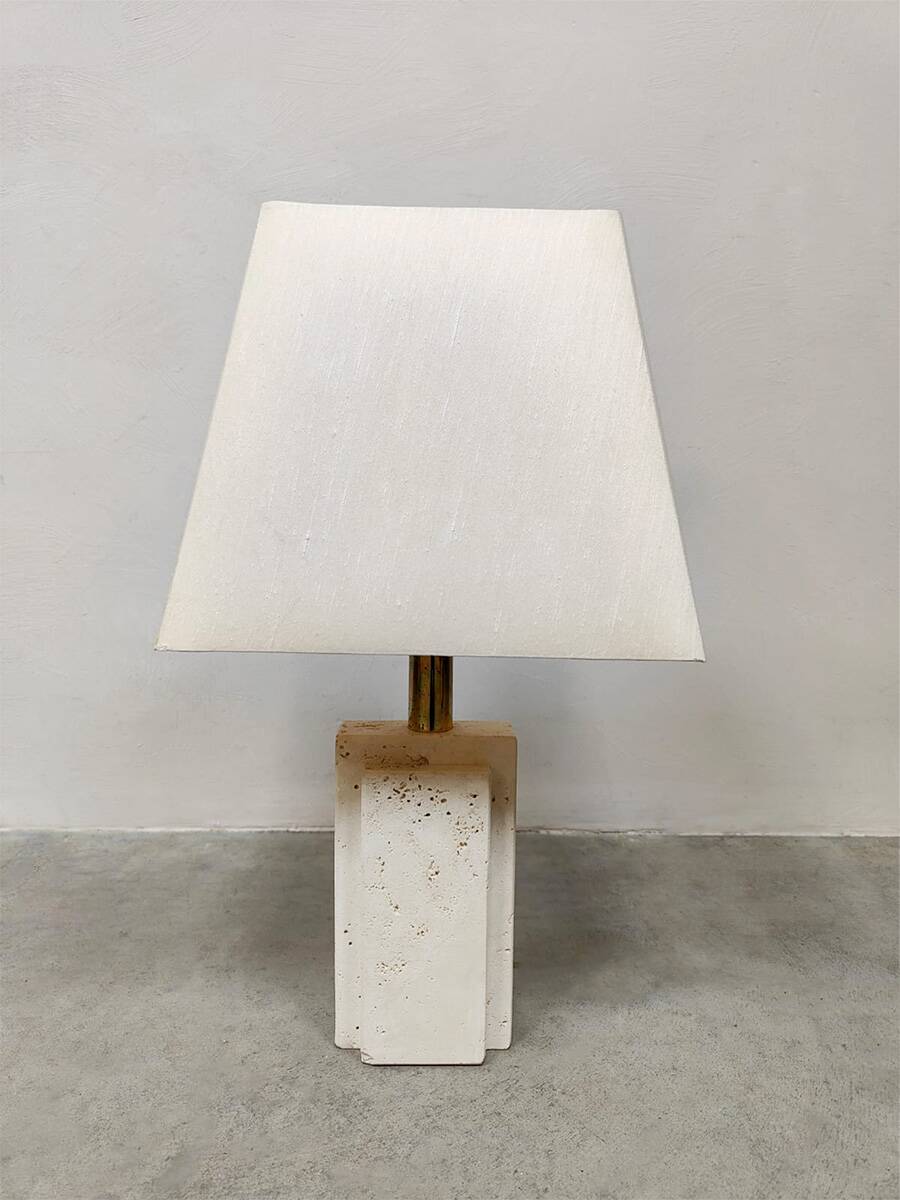 Italian vintage travertine table lamp 1970