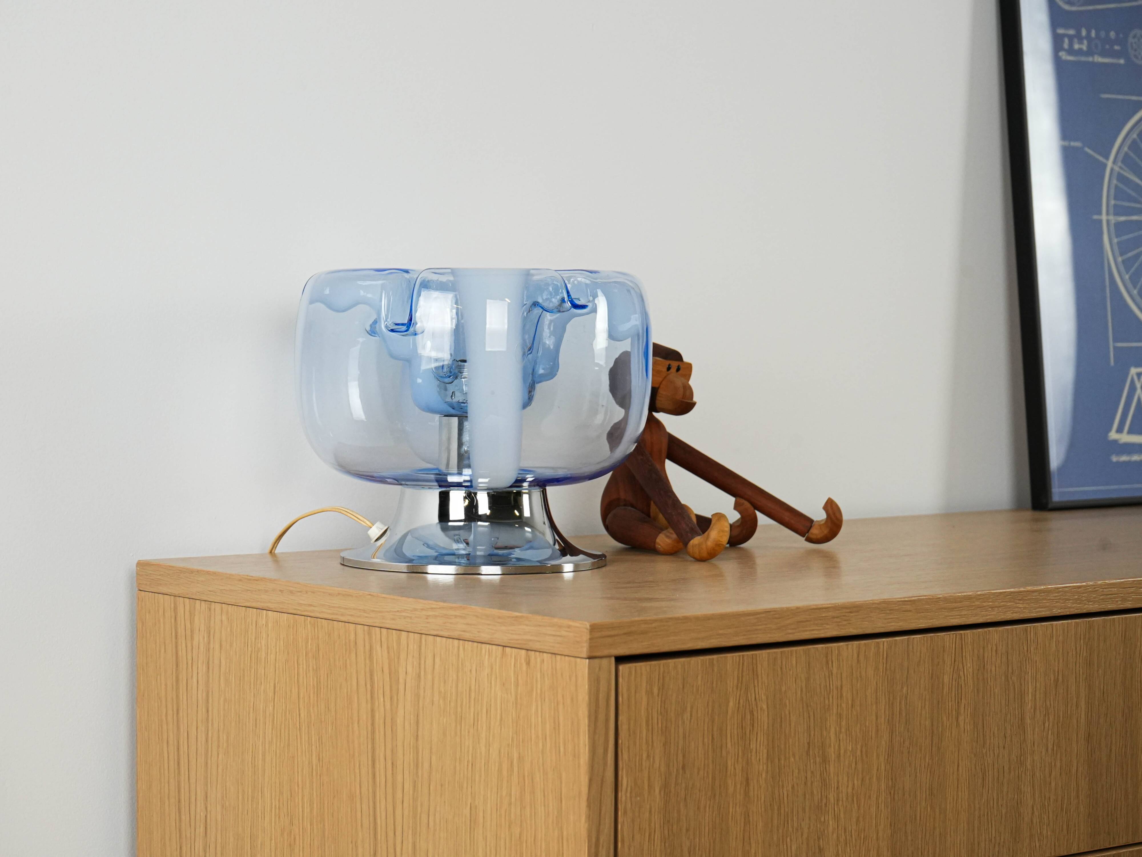 Table lamp, Murano glass, Italian design, 1970s, made in Italy