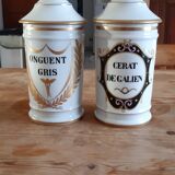 2 Limoges Porcelain Pharmacy Pots
