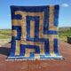 Moroccan blue and beige Berber rug 300x200 cm – handmade
