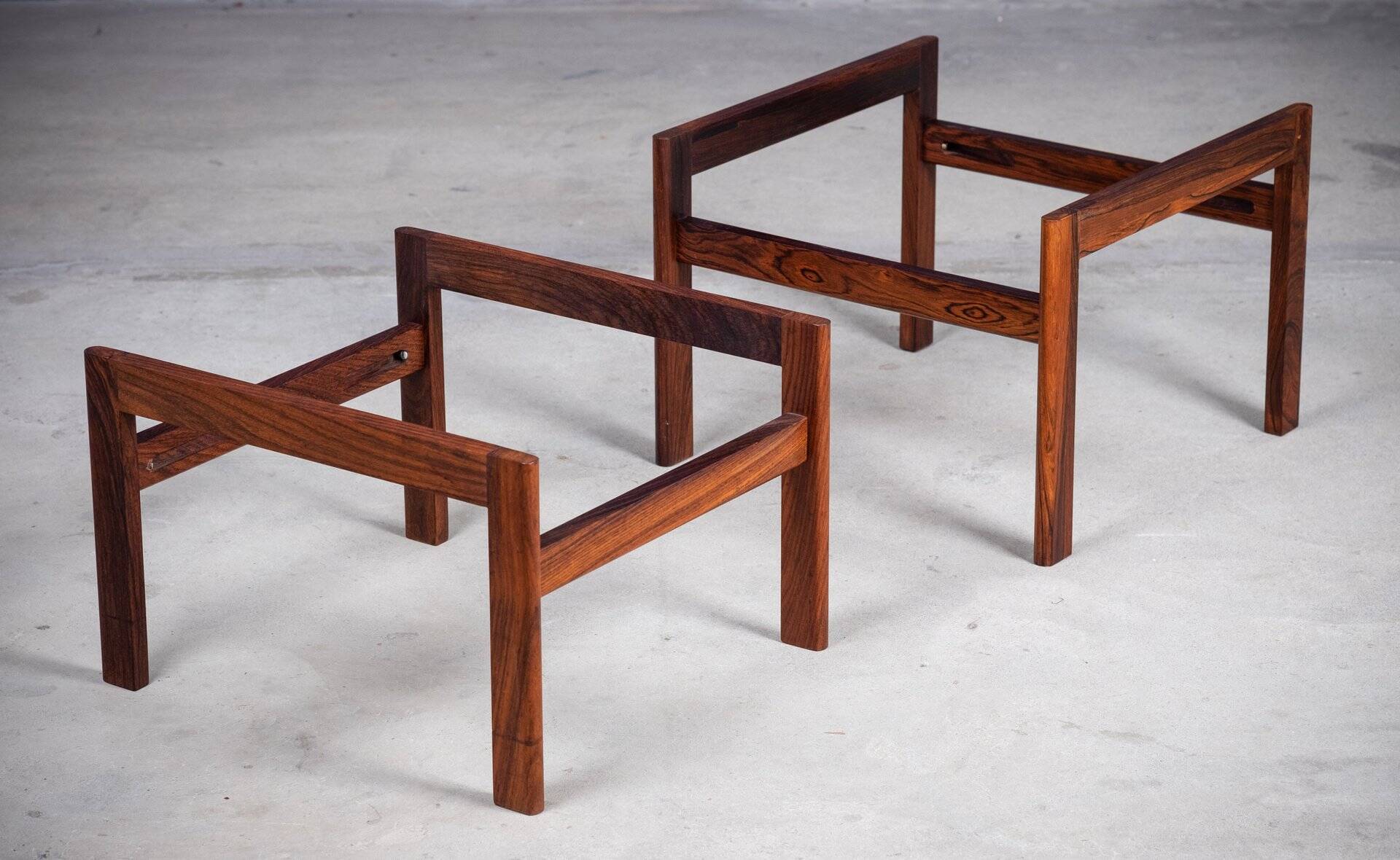 Cache-Pot Minimaliste Mid-Century en Palissandre, Danemark, 1960s, Set de 2
