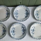 "Regency" - 6 flat plates ironstone St-Amand & Hamage