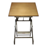 Vintage industrial drawing table UNIC – L. Sautereau – adjustable mechanism