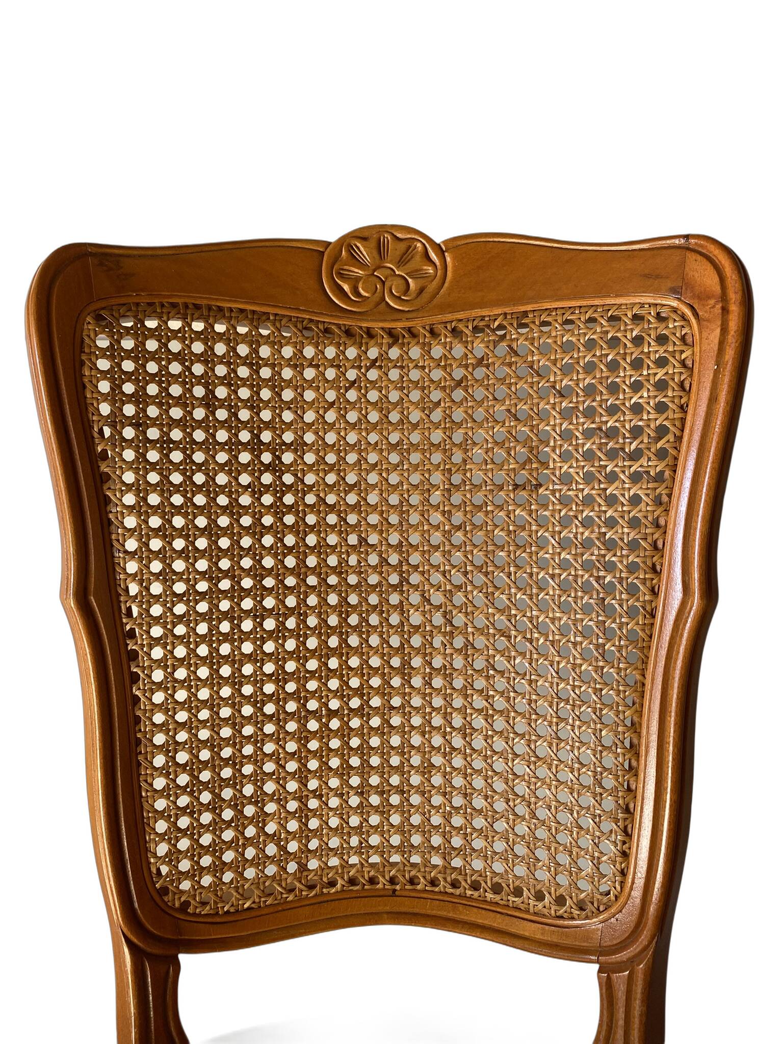 Pair of Louis XV style chairs - Rattan cane seat