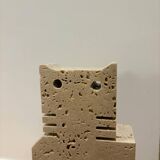 Paire de chats en travertin, Fratelli Mannelli, Italie, 1970s