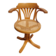 fauteuil tournant en bois et cannage