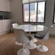 Saarinen marble table Edition Knoll and its 4 tulip chairs (set of 5)