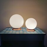 Pair of vintage globe lamps to table