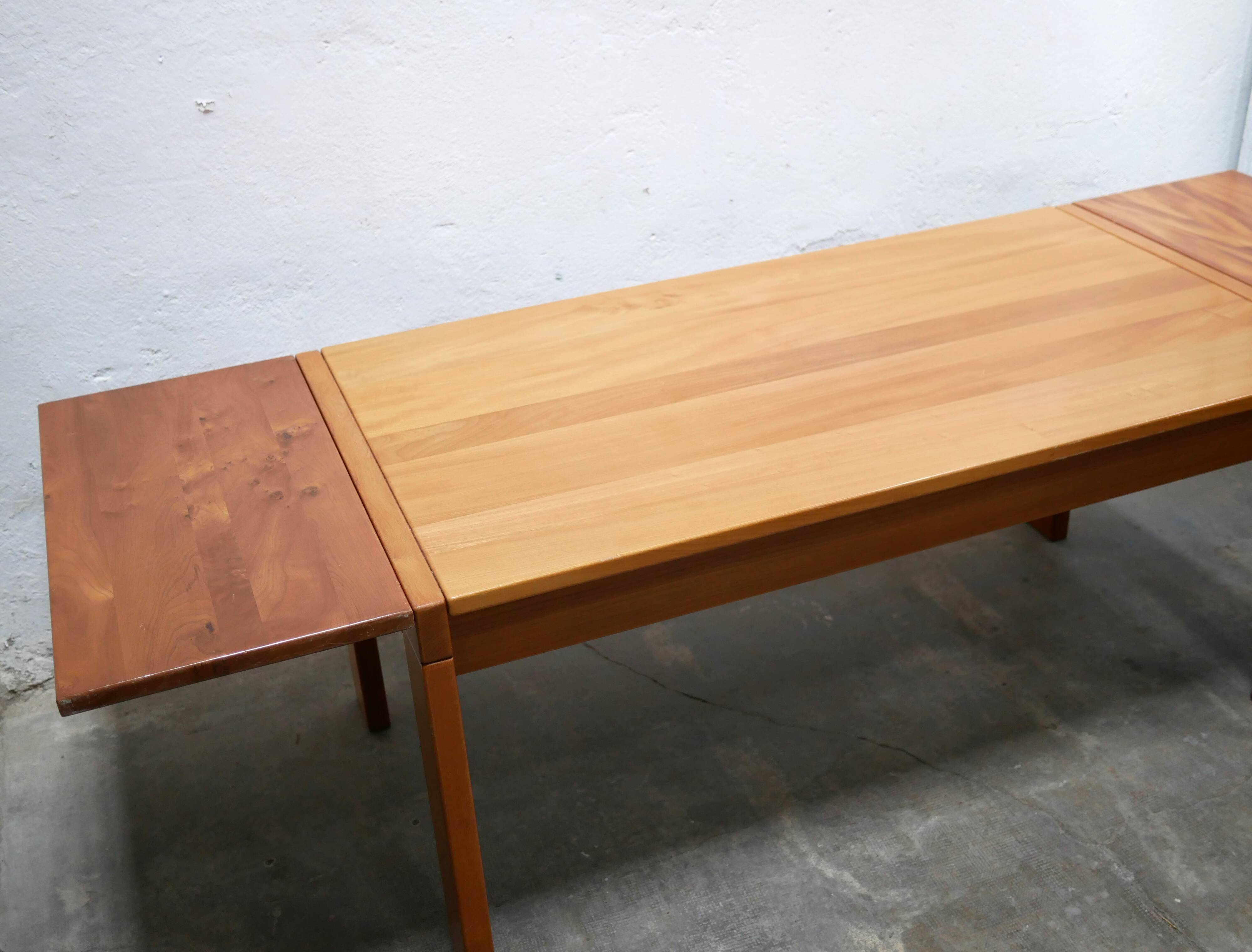 Vintage elm dining table by Maison Regain