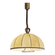 Grand chandelier en cuir, vélin et laiton en forme de cocon, Italie années 1950.